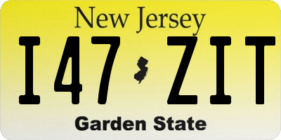 NJ license plate I47ZIT