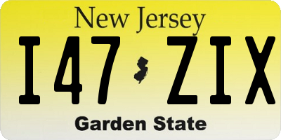 NJ license plate I47ZIX