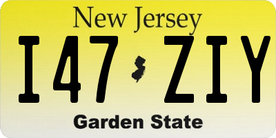 NJ license plate I47ZIY