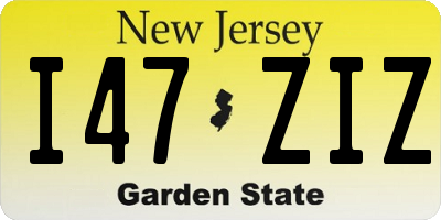NJ license plate I47ZIZ
