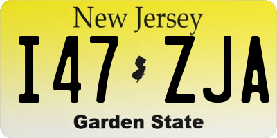 NJ license plate I47ZJA