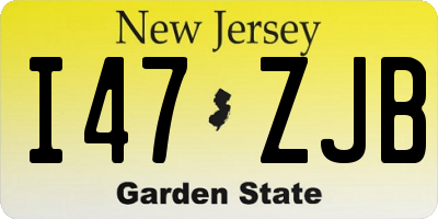 NJ license plate I47ZJB