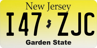 NJ license plate I47ZJC