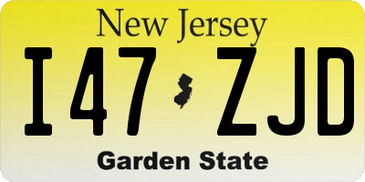 NJ license plate I47ZJD