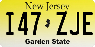 NJ license plate I47ZJE