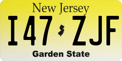 NJ license plate I47ZJF
