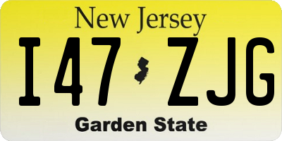 NJ license plate I47ZJG