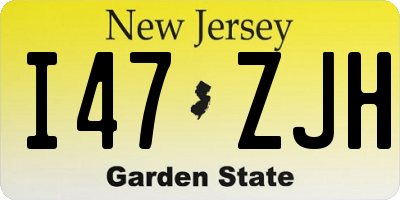NJ license plate I47ZJH