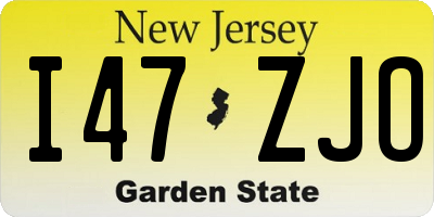 NJ license plate I47ZJO