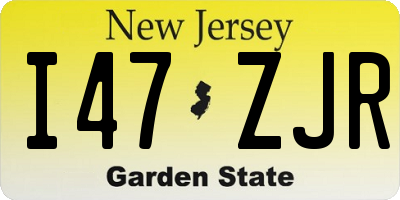 NJ license plate I47ZJR