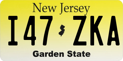 NJ license plate I47ZKA