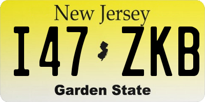 NJ license plate I47ZKB
