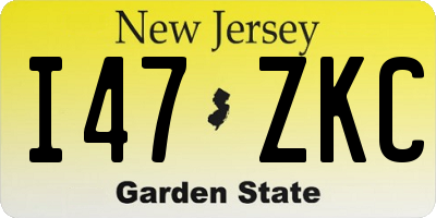 NJ license plate I47ZKC