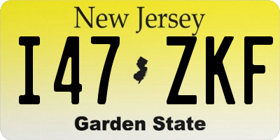 NJ license plate I47ZKF