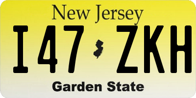 NJ license plate I47ZKH