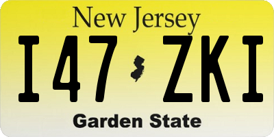 NJ license plate I47ZKI
