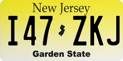 NJ license plate I47ZKJ
