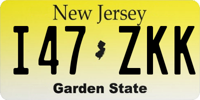 NJ license plate I47ZKK