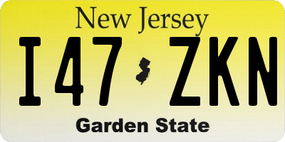NJ license plate I47ZKN