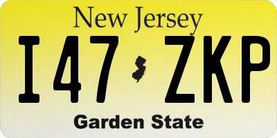 NJ license plate I47ZKP