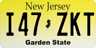 NJ license plate I47ZKT