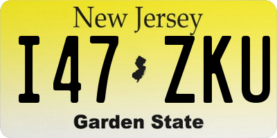 NJ license plate I47ZKU