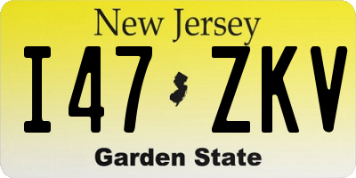 NJ license plate I47ZKV