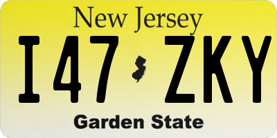 NJ license plate I47ZKY