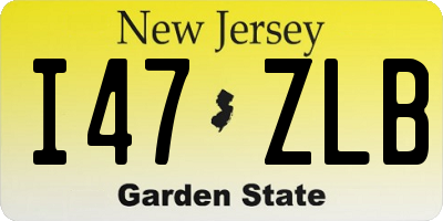 NJ license plate I47ZLB