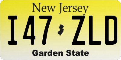 NJ license plate I47ZLD