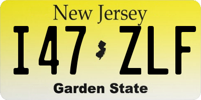 NJ license plate I47ZLF