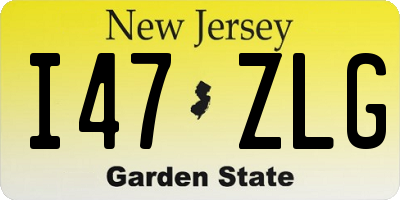 NJ license plate I47ZLG