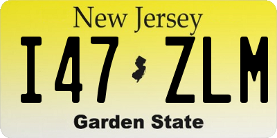 NJ license plate I47ZLM