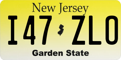 NJ license plate I47ZLO