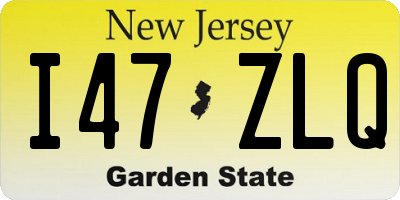 NJ license plate I47ZLQ