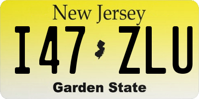 NJ license plate I47ZLU