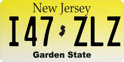 NJ license plate I47ZLZ