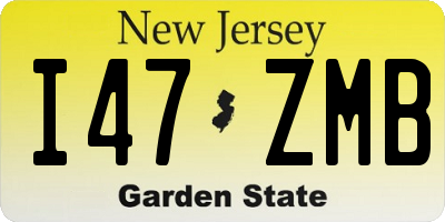 NJ license plate I47ZMB