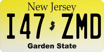 NJ license plate I47ZMD