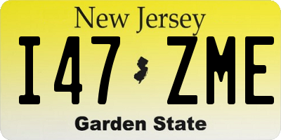 NJ license plate I47ZME