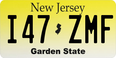 NJ license plate I47ZMF