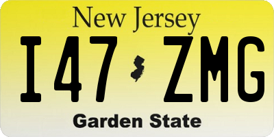 NJ license plate I47ZMG