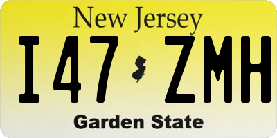 NJ license plate I47ZMH
