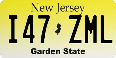 NJ license plate I47ZML