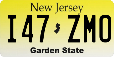 NJ license plate I47ZMO