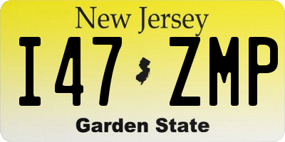 NJ license plate I47ZMP