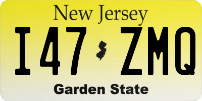 NJ license plate I47ZMQ
