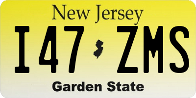 NJ license plate I47ZMS