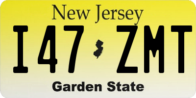 NJ license plate I47ZMT