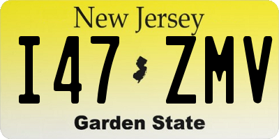 NJ license plate I47ZMV